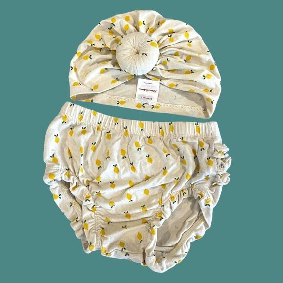 Hanna Anderson Bloomer And Turban Set In Lemony Yellow 2T - Picture 4 of 6